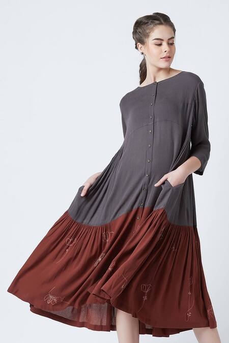 Doodlage Grey Seville Crepe Dress