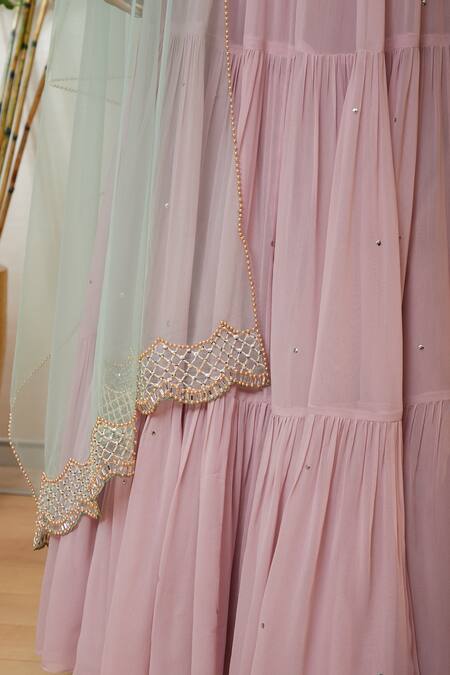 Dinesh Malkani_Pink High Neck Embroidered Lehenga Set _at_Aza_Fashions