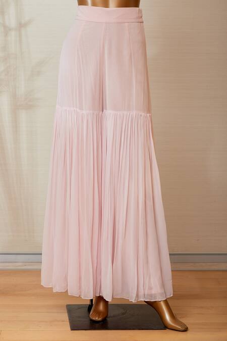 Shop_Dinesh Malkani_Pink Boat Embroidered Kurta And Sharara Set  _Online_at_Aza_Fashions