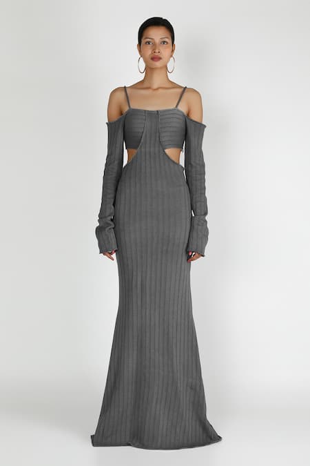 knit cutout maxi dress