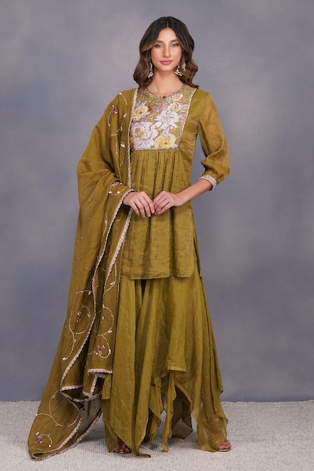 Devyani Mehrotra Asymmetrical Gharara & Tunic Set  