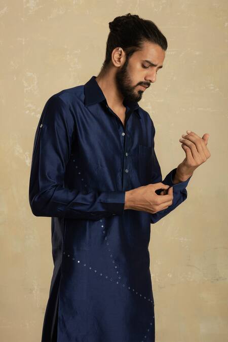 Buy Charkhee Blue Chanderi Pathani Set Online at Aza Fashions Buy_Charkhee_Blue Chanderi Pathani Set _Online_at_Aza_Fashions