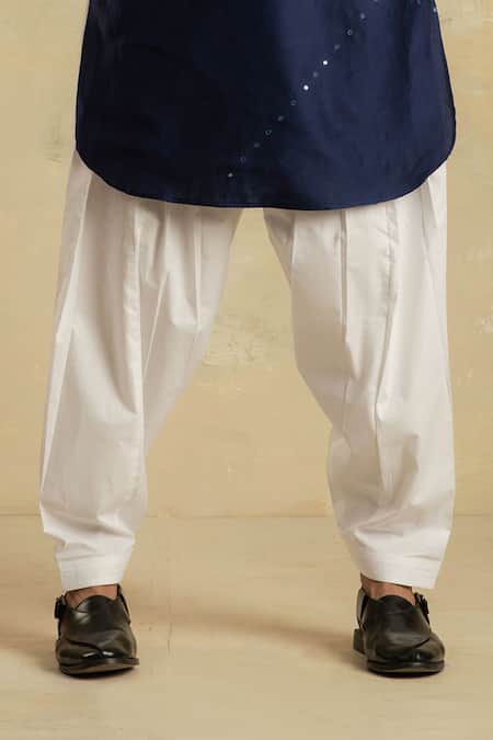 Charkhee Blue Chanderi Pathani Set at Aza Fashions Charkhee_Blue Chanderi Pathani Set _at_Aza_Fashions