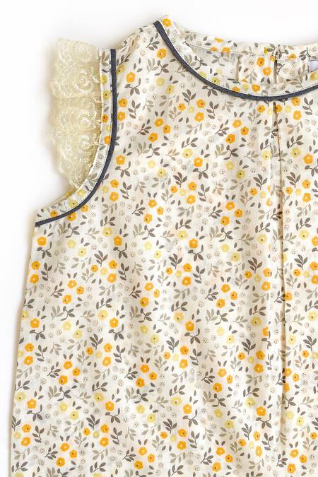 Buy_Taramira_Blue Cotton Printed Top And Shorts Set_Online_at_Aza_Fashions