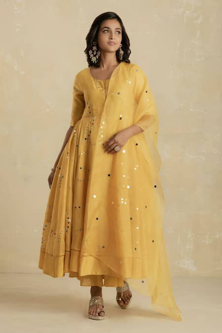 Charkhee Chanderi Embroidered Anarkali Set 