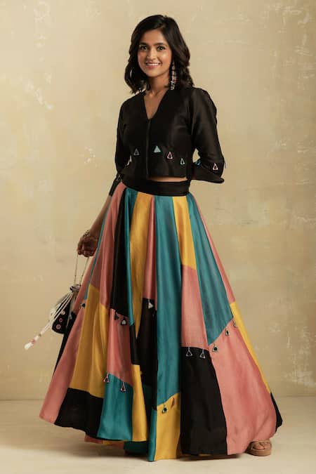 Charkhee Chanderi Lehenga Set 