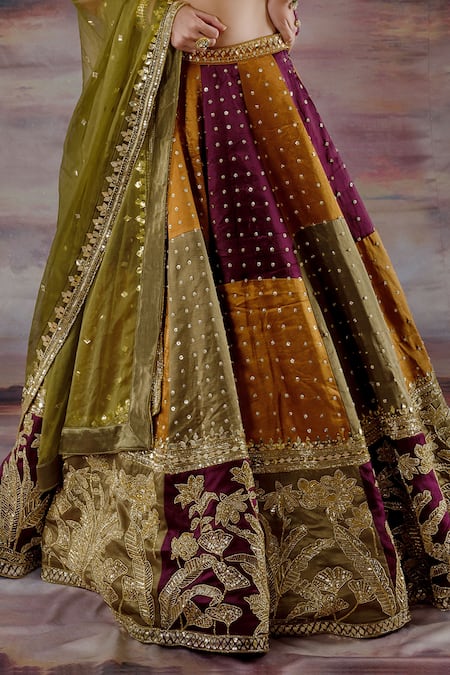 Buy Payal & Zinal Multi Color Net, Gajji Silk Jungle Sweetheart Embroidered Bridal Lehenga Set Online at Aza Fashions Buy_Payal & Zinal_Multi Color Net, Gajji Silk Jungle Sweetheart Embroidered Bridal Lehenga Set _Online_at_Aza_Fashions