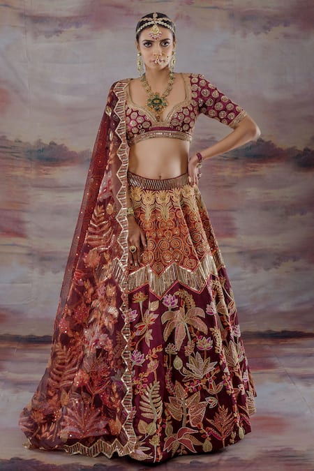 Payal & Zinal Floral Embroidered Bridal Lehenga Set 