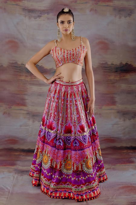 Payal & Zinal Satin Embroidered Lehenga Set 