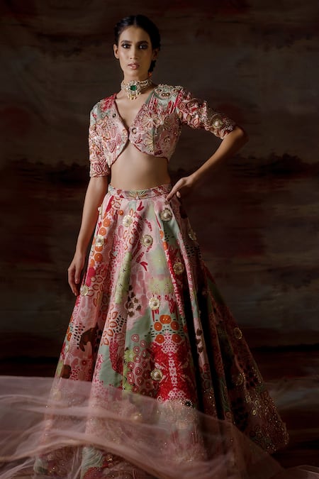 Payal & Zinal Ocean Print Bridal Lehenga Set 