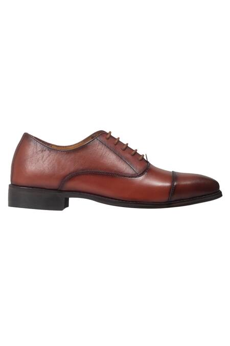 Buy_Domani_Brown Handcrafted Leather Oxford Shoes _Online_at_Aza_Fashions