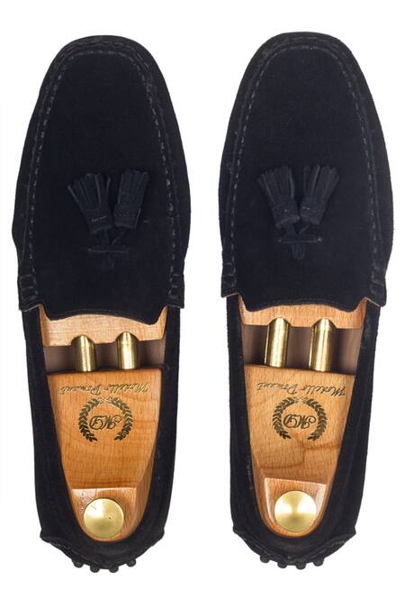 Domani Black Tassel Suede Loafers Online at Aza Fashions Domani_Black Tassel Suede Loafers _Online_at_Aza_Fashions