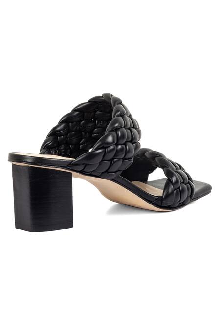 Buy_Vanilla Moon_Black Dora Quilted Block Heels_Online_at_Aza_Fashions