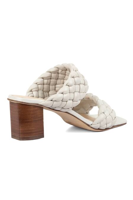 Buy_Vanilla Moon_White Dora Quilted Block Heels_Online_at_Aza_Fashions