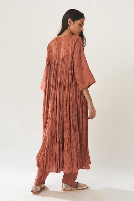 Dot Printed Anarkali & Pant Set 