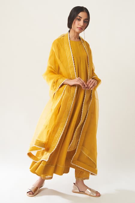 Dot Embroidered Anarkali Set 