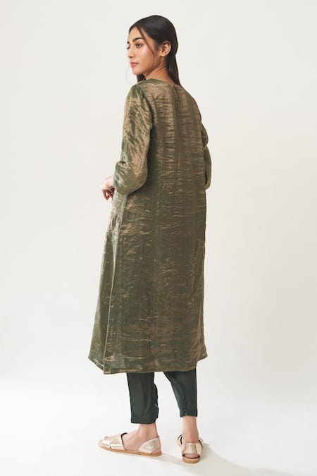 Dot Tissue Kurta Set with Chanderi Dupatta