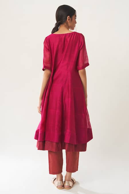 Dot Chanderi Anarkali Set 