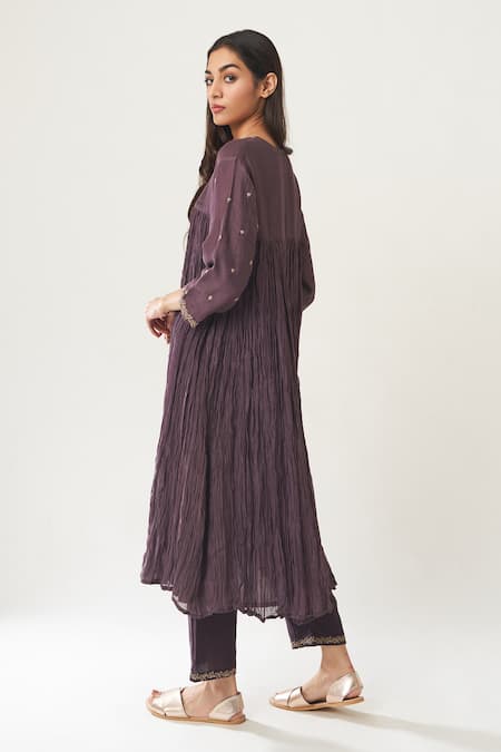 Dot Gathered Anarkali Set 