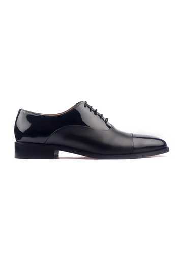 Luxoro Formello Black Hand Painted Cap Toe Oxfords Online at Aza Fashions Luxoro Formello_Black Hand Painted Cap Toe Oxfords _Online_at_Aza_Fashions