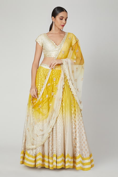 Priyanka Jain Chanderi Lehenga Set 