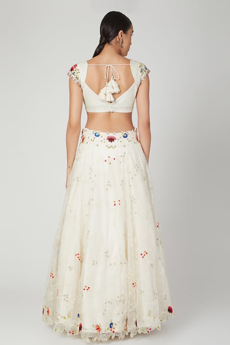 Priyanka Jain Organza Embroidered Lehenga Set 