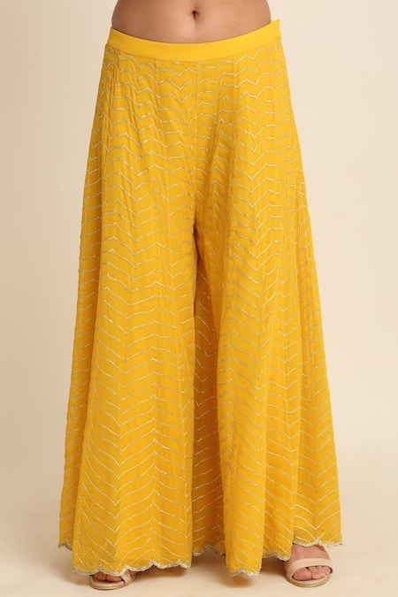 Priyanka Jain Yellow Georgette And Organza Lining Shantoon Cutdana, Sequin & Kurta Sharara Set at Aza Fashions Priyanka Jain_Yellow Georgette And Organza Lining Shantoon Cutdana, Sequin & Kurta Sharara Set _at_Aza_Fashions