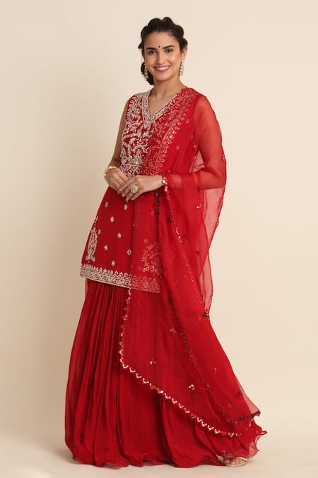 Priyanka Jain Georgette Kurta Lehenga Set 