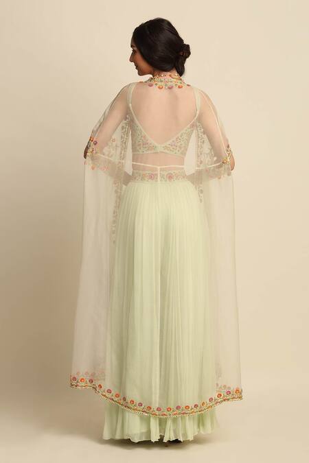 Priyanka Jain Chanderi Cape & Sharara Set 
