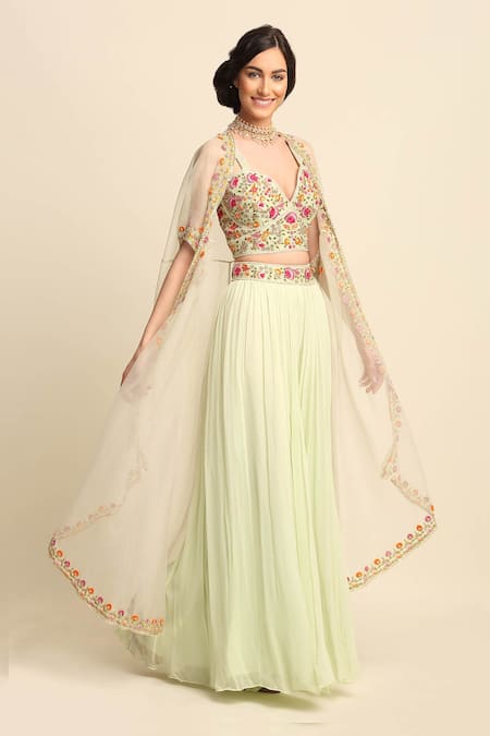 Priyanka Jain Chanderi Cape & Sharara Set 