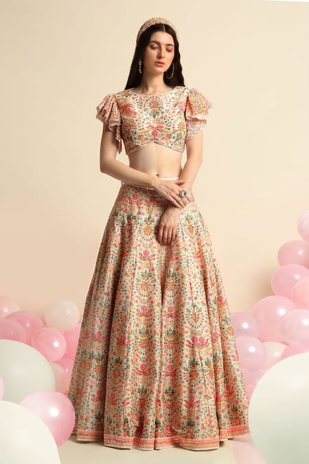 Priyanka Jain Floral Embroidered Lehenga Set 