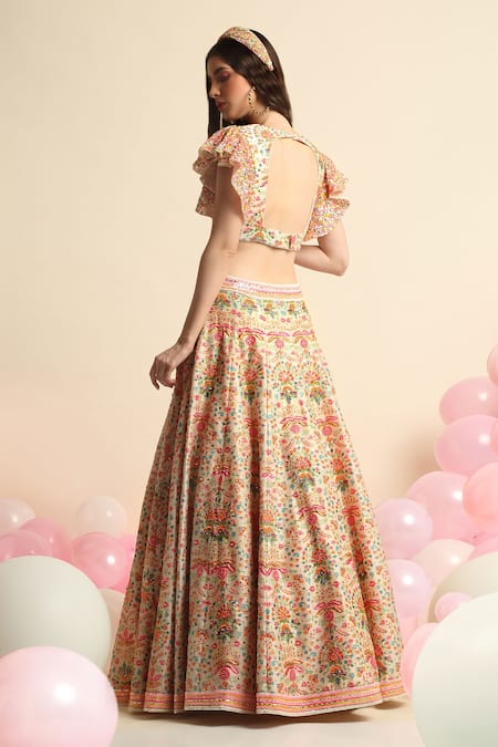 Priyanka Jain Floral Embroidered Lehenga Set 