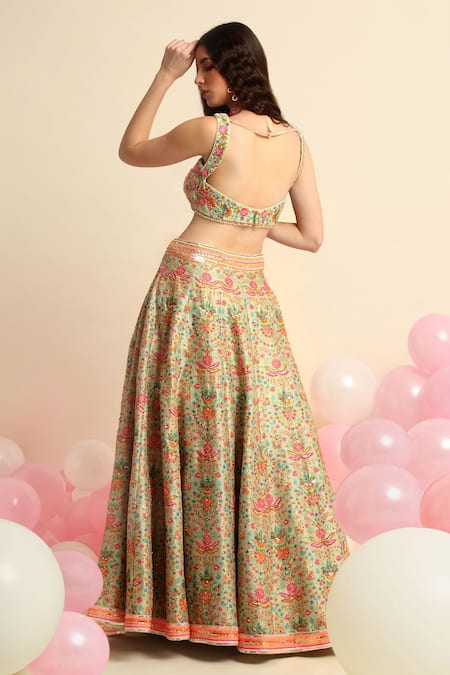 Priyanka Jain Floral Embroidered Bridal Lehenga Set 