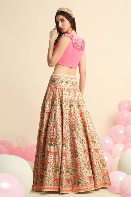 Priyanka Jain Floral Embroidered Lehenga & Blouse Set 