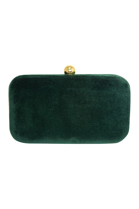 Buy_Dzior Perl_Green Embroidery, Beads Zari Embellished Clutch With Sling _Online_at_Aza_Fashions