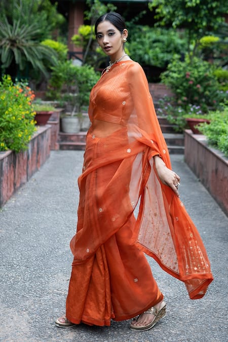 Organza Saree Orange