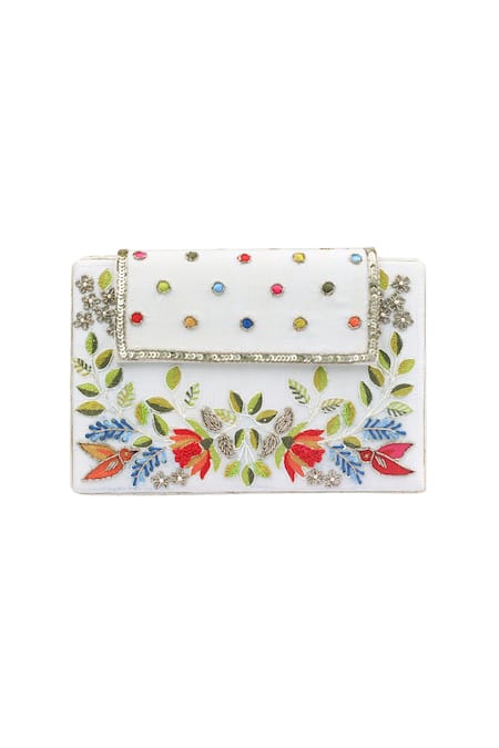 Priyanka Jain Chanderi Flap Box Clutch 