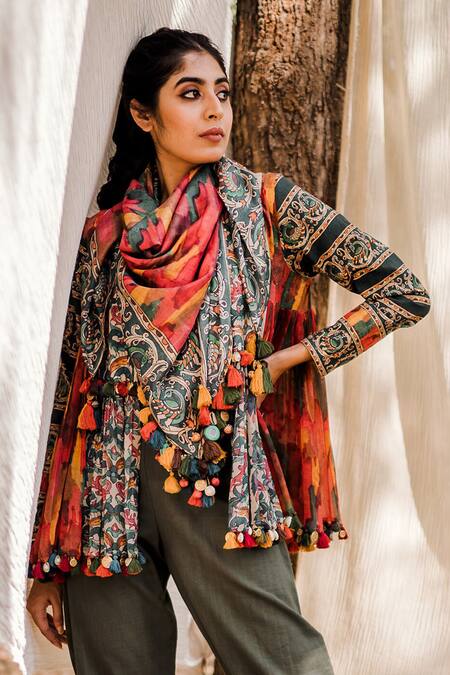 Pooja-Keyur Multi Color Georgette Printed Kediyu Jacket