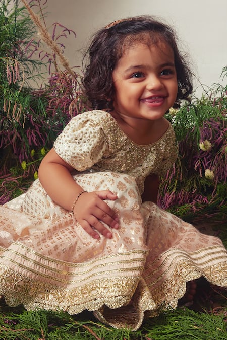 Shop Priyanka Jain White Chanderi Sequins, Zari Embroidered Gown at Aza Fashions Shop_Priyanka Jain_White Chanderi Sequins, Zari Embroidered Gown _at_Aza_Fashions