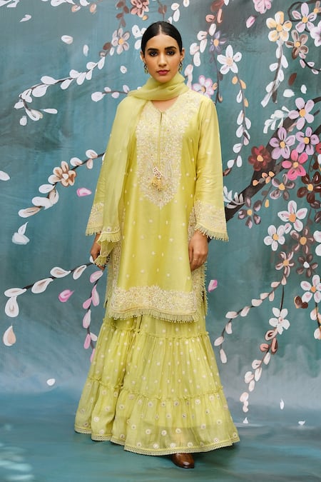 Label Niti Bothra Dori Work Kurta Sharara Set 