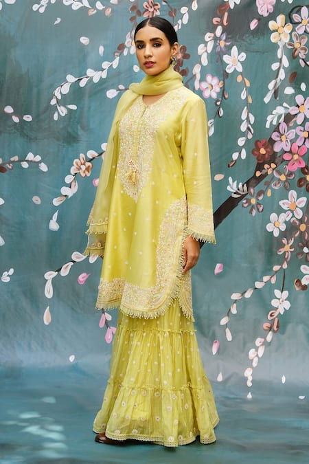 Label Niti Bothra Dori Work Kurta Sharara Set 