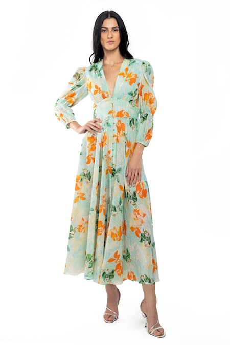 Mandira Wirk Resort Floral Print Dress 