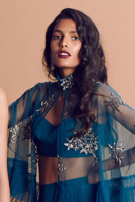 Diyarajvvir Embroidered Cape & Lehenga Set 