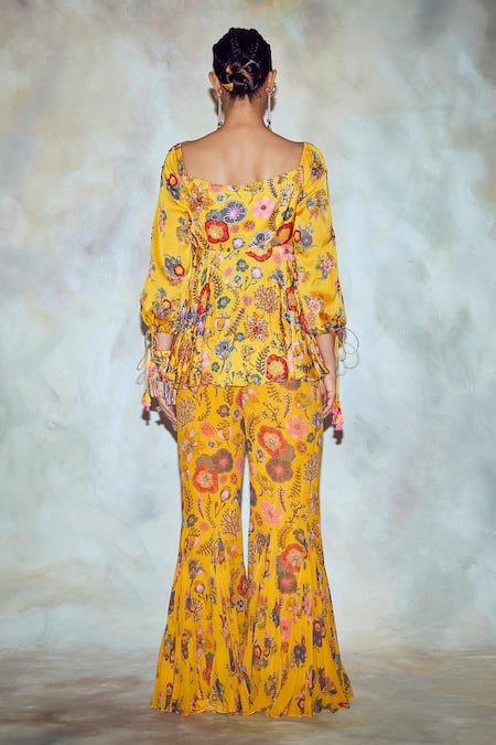 Diyarajvvir Printed Peplum Tunic & Pant Set 