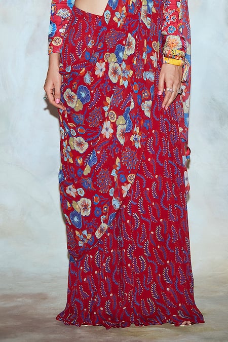 Diyarajvvir Sharara Pant Saree with Blouse 