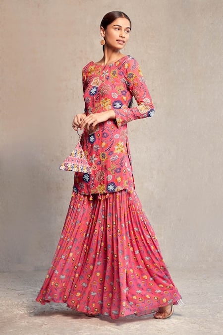 Diyarajvvir Floral Embroidered Kurta & Gharara Set 