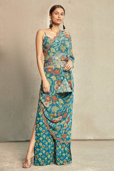 DiyaRajvvir Floral Print Kaftan & Pant Set 