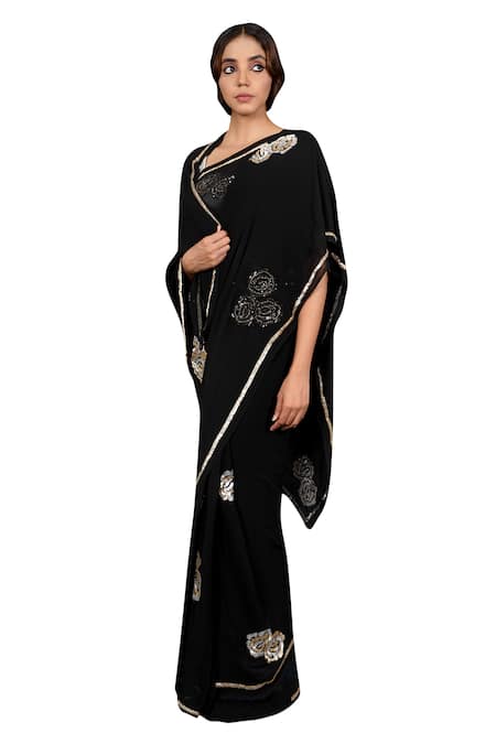 Ruar India Chiffon Embroidered Saree With Blouse 