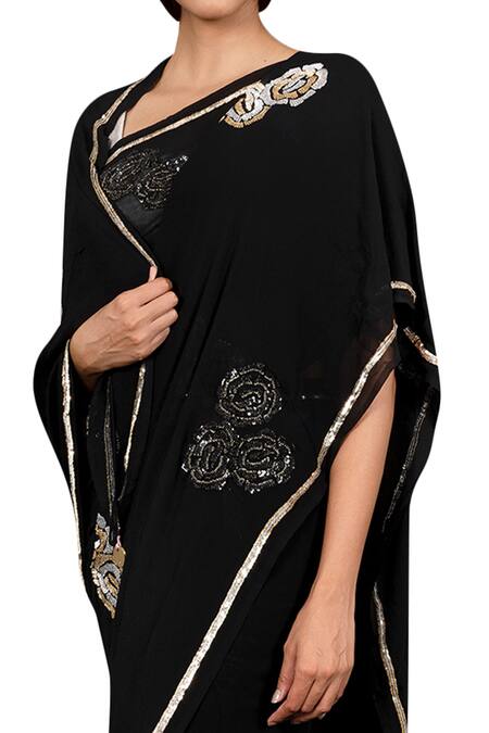 Buy Ruar India Black Chiffon Embroidered Saree With Blouse Online at Aza Fashions Buy_Ruar India_Black Chiffon Embroidered Saree With Blouse _Online_at_Aza_Fashions