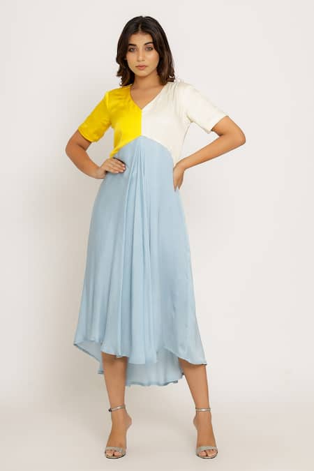 Neora By Nehal Chopra Color Block Dress 